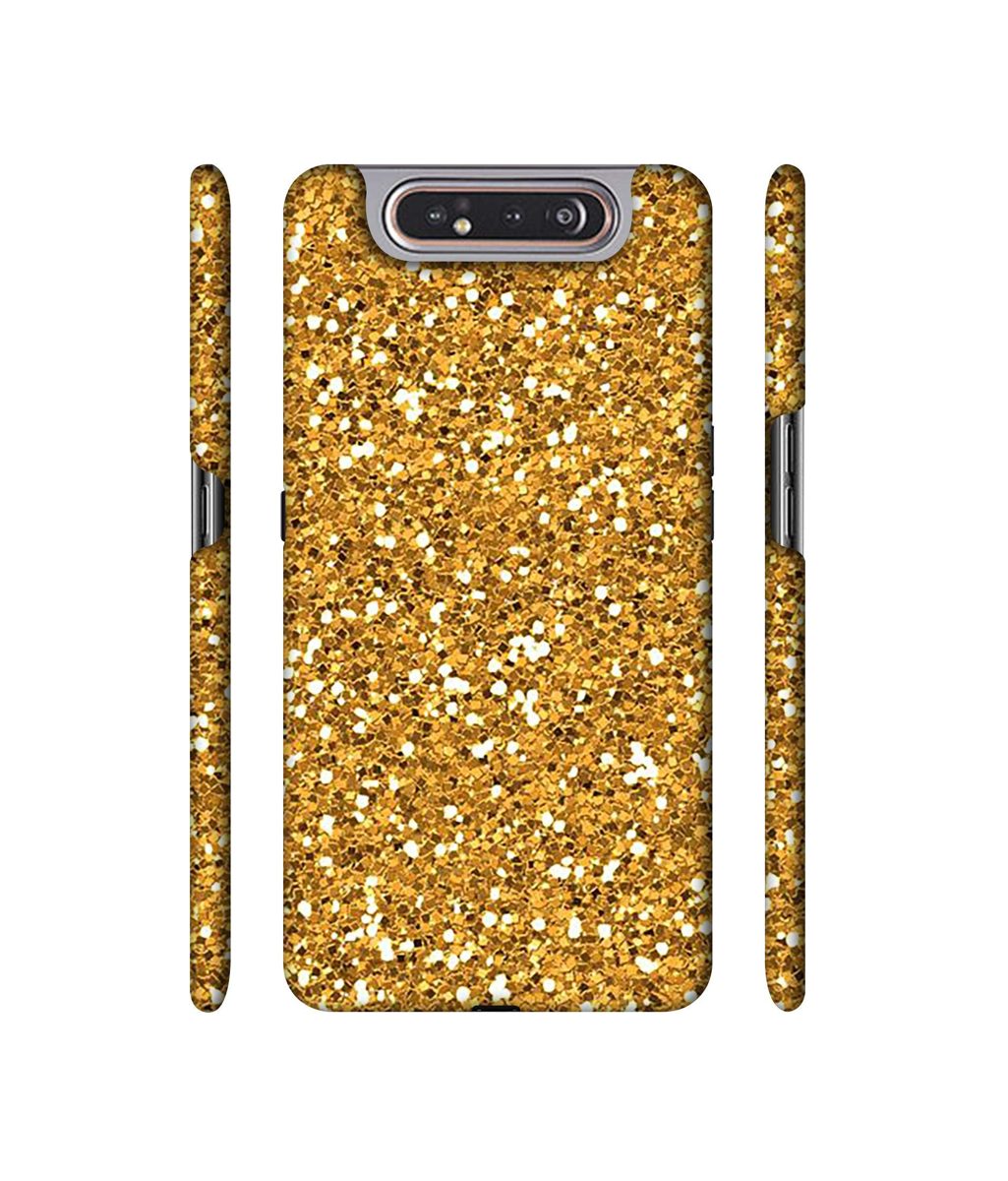 Amazon Brand - Solimo Designer Golden Sparkle 3D Printed Hard Back Case Mobile Cover for Samsung Galaxy A80