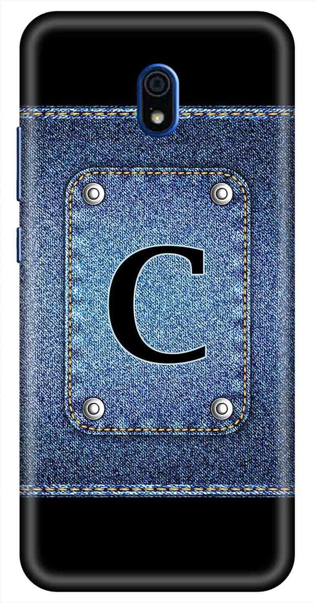 Amazon Brand - Solimo Designer Button Jeans Alphabet-C 3D Printed Hard Back Case Mobile Cover for Xiaomi Redmi 8A