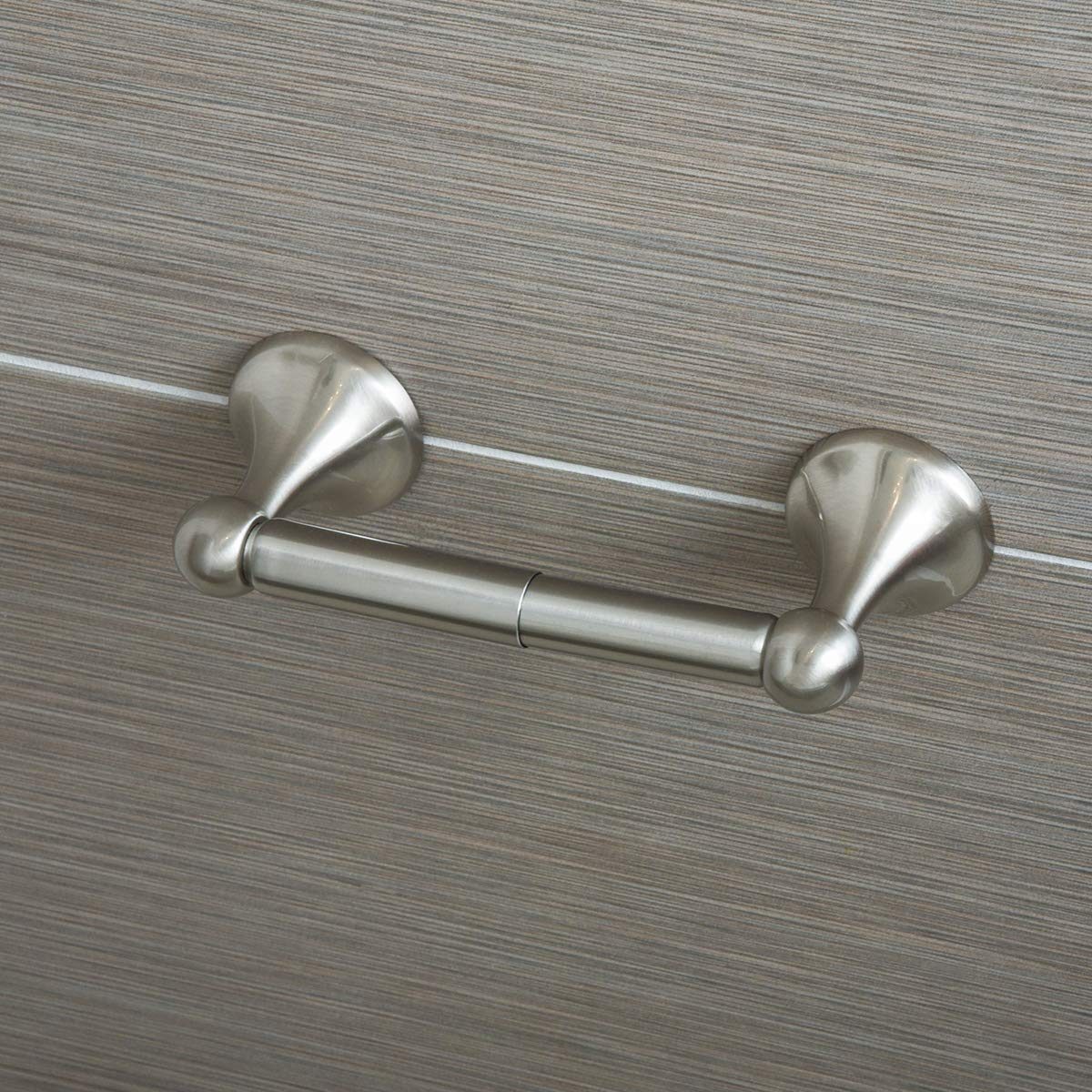 AmazonBasics Standard Toilet Paper Holder, Satin Nickel