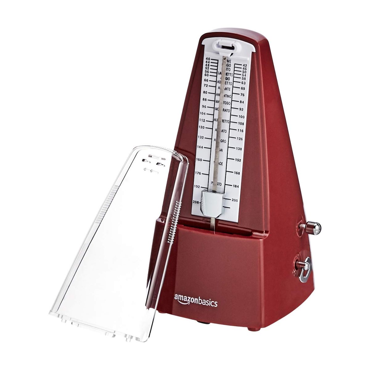 AmazonBasics Mechanical Metronome - Steel Movement - Red (Renewed)