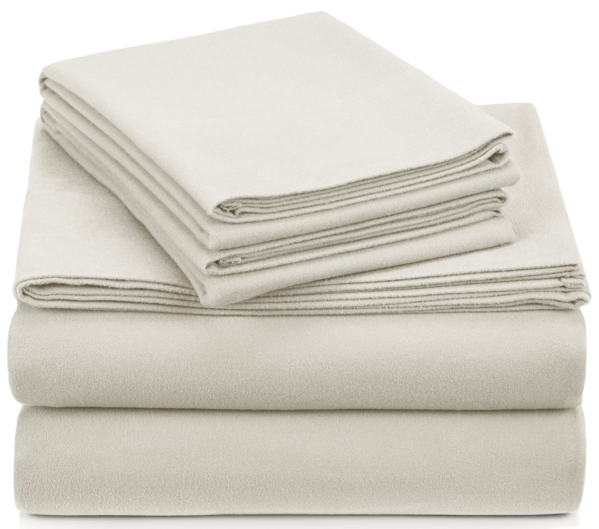 Pinzon Signature Cotton Heavyweight Velvet Flannel Sheet Set - King, Cream
