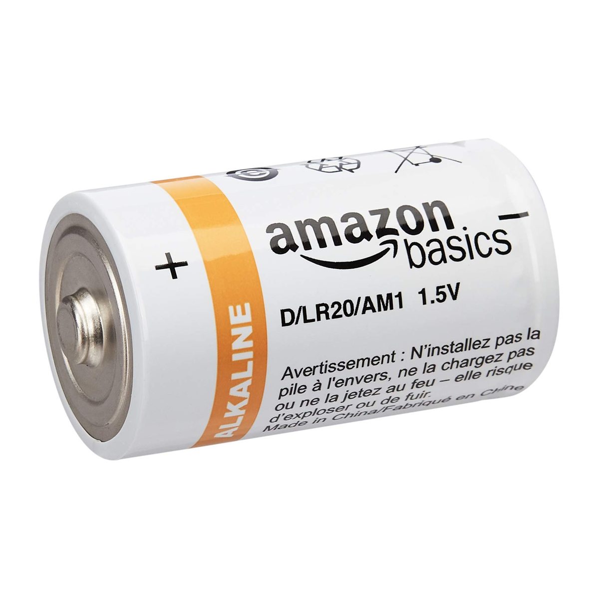 AmazonBasics D Cell Everyday Alkaline Batteries -Pack of 4 (Renewed)