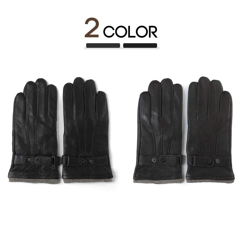 Winter Warm Lined Driving Motorcycle Dress Gloves For Men Women 3 Size Brown
