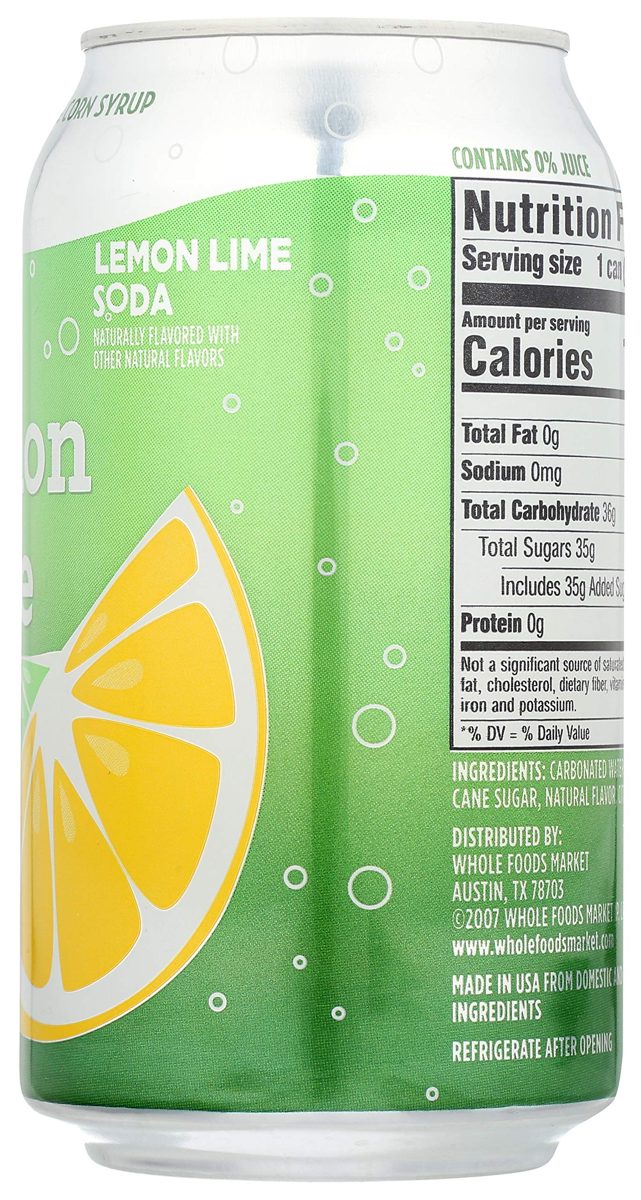 365 Everyday Value, Lemon Lime Soda, 6ct
