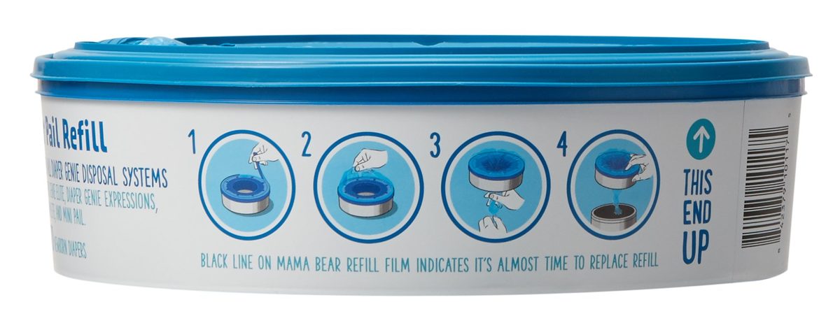 Amazon Brand - Mama Bear Diaper Pail Refills for Diaper Genie Pails, 270 Count