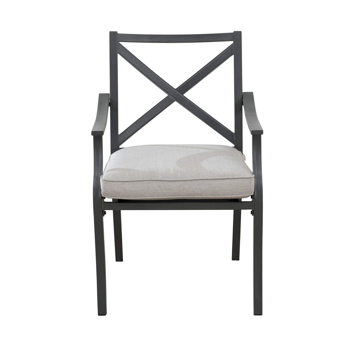 Amazon Brand - Ravenna Home Archer Steel-Framed Outdoor Patio Dining Chairs, Set of 2, 35"H, Gray (Renewed)