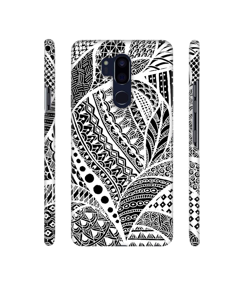 Amazon Brand - Solimo Designer Random White Pattern 3D Printed Hard Back Case Mobile Cover for LG G7 ThinQ
