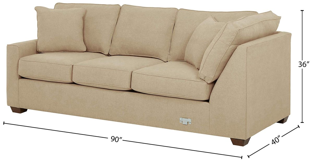 Amazon Brand – Stone & Beam Bagley Sectional Component, Left-Facing Corner Sofa, Fabric, 90"W, Linen
