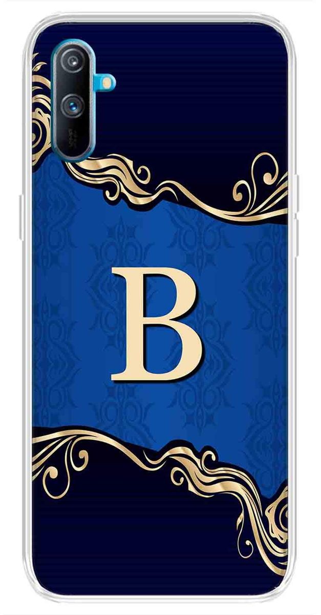 Amazon Brand - Solimo Designer Multicolor Blue Pattern Alphabet-B Printed Soft Back Case Mobile Cover for Realme C3
