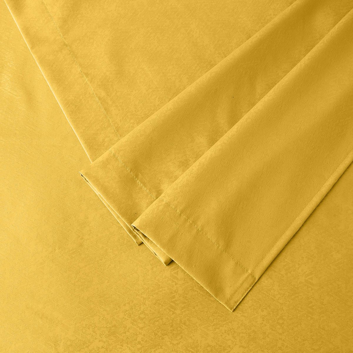 Amazon Brand - Solimo Magnolia Door Curtain, 7 feet - Set of 2 (Spanish Yellow)