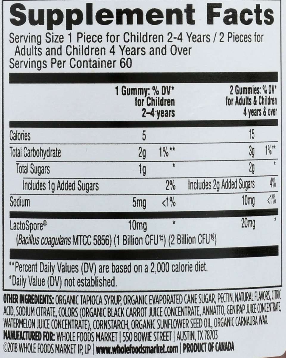 365 Everyday Value, Kid's Gummy Probiotic, Assorted Fruit Flavors, 60 ct