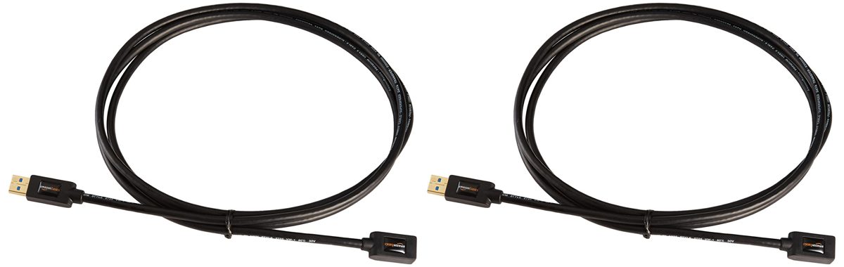 AmazonBasics USB 3.0 Extension Cable - A-Male to A-Female Extender Cord - 6 Feet (2 Pack)