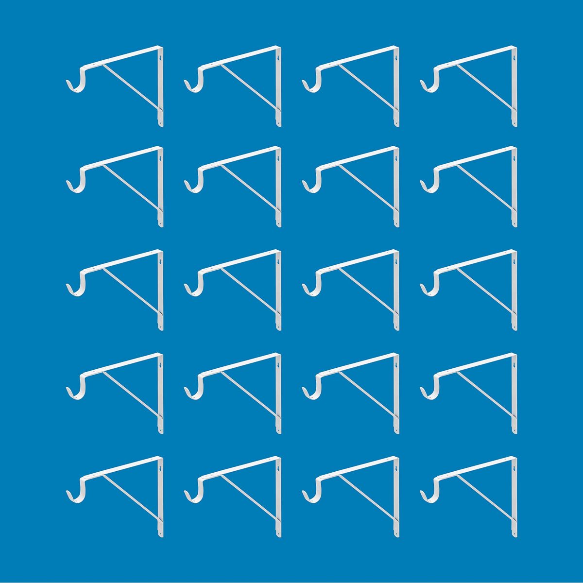 AmazonCommercial Heavy Duty Shelf and Rod Bracket, White, 20-Pack