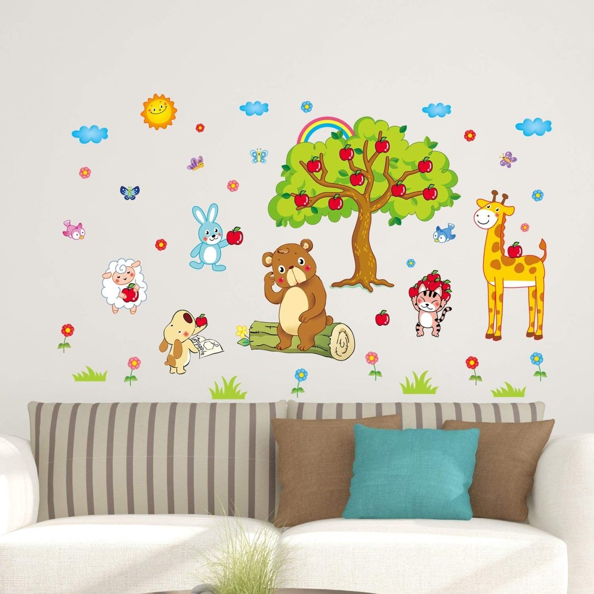 Amazon Brand - Solimo Wall Sticker for Kids' Room (Jungle Joy, Ideal Size on Wall: 170 x 100 cm)