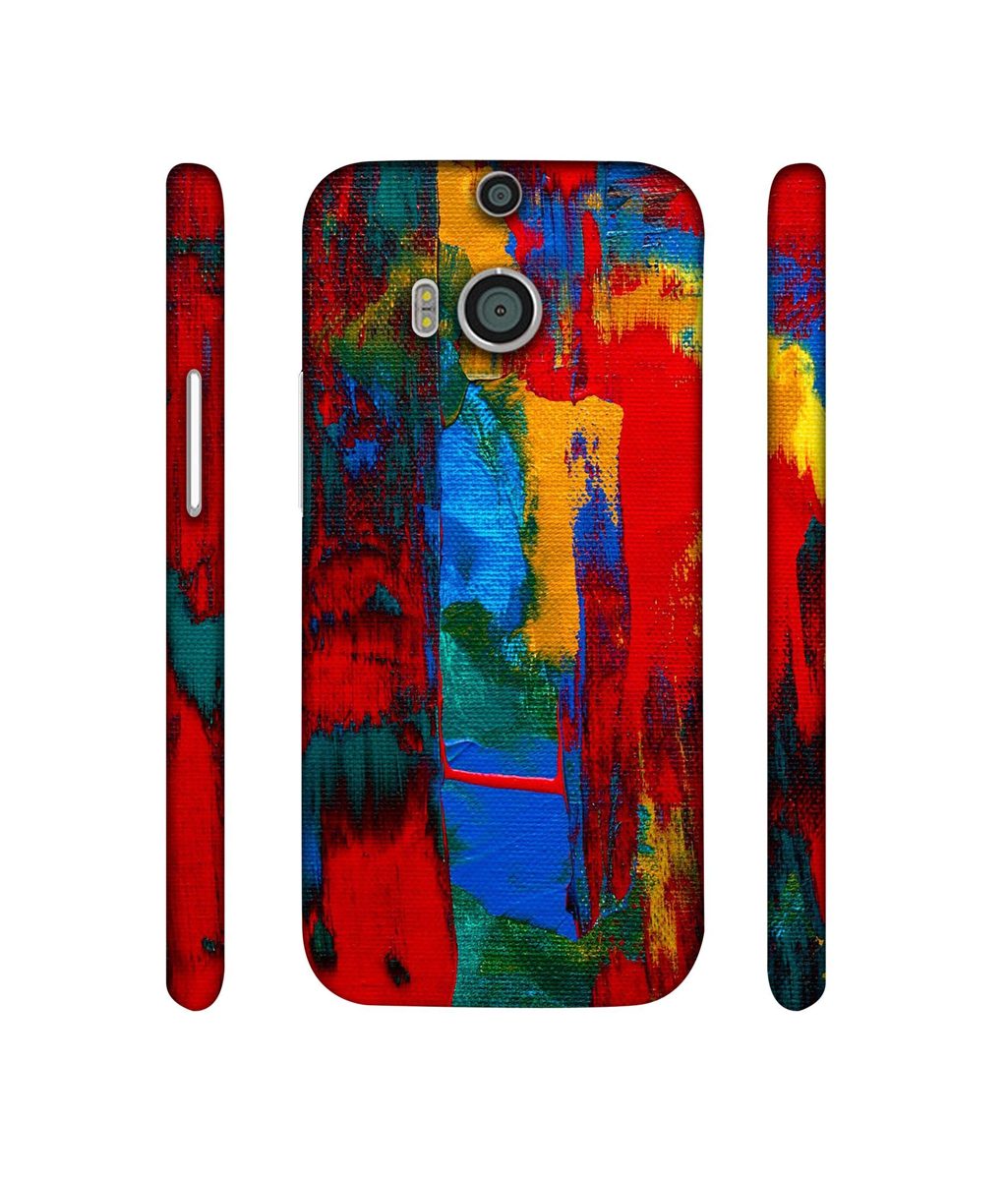 Amazon Brand - Solimo Designer Multiolor Brush Texture on Wall 3D Printed Hard Back Case Mobile Cover for HTC One M8