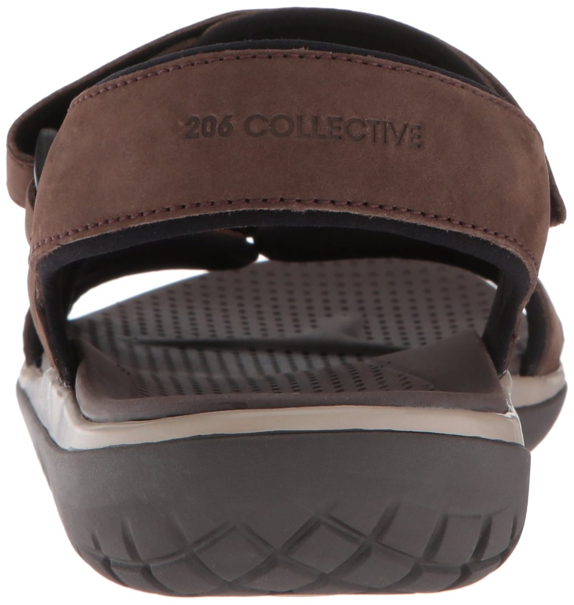 206 Collective Amazon Brand Men's Greenlake Double Band Velcro Sandal, Chocolate Brown Gray Canvas/Nubuck, 7 D US