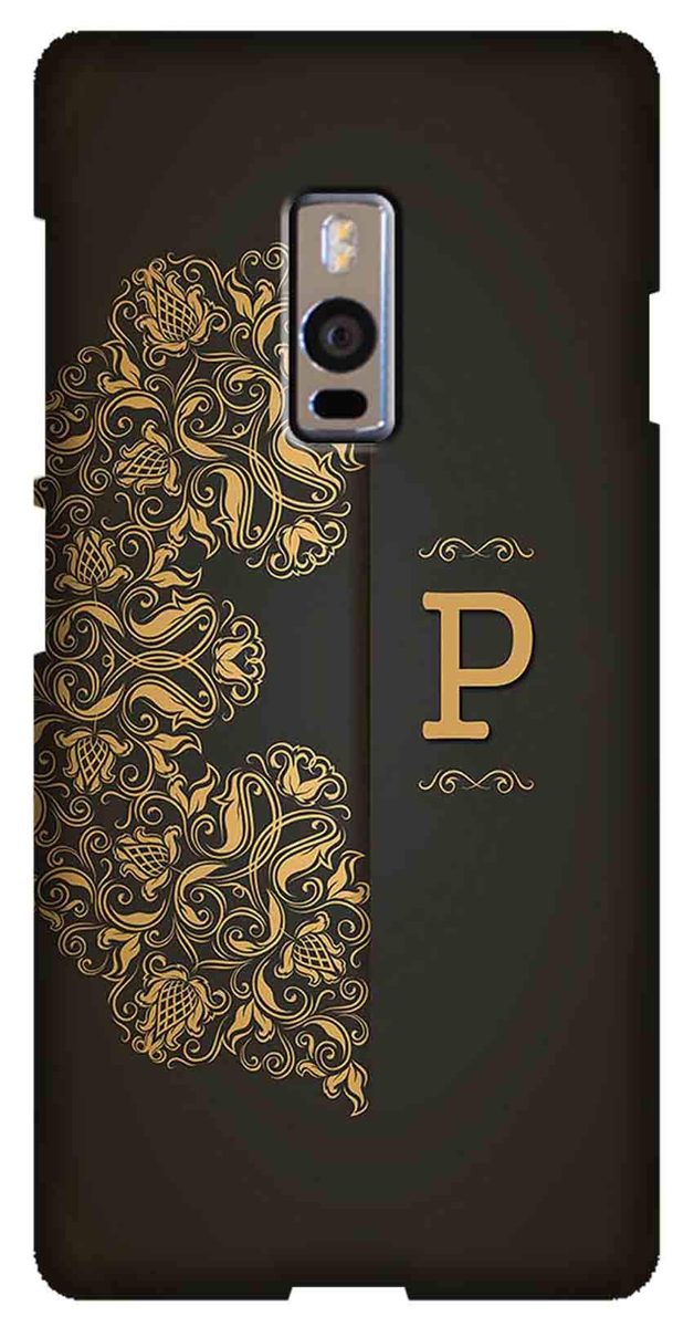 Amazon Brand - Solimo Designer Black Pattern Alphabet-P 3D Printed Hard Back Case Mobile Cover for OnePlus 2