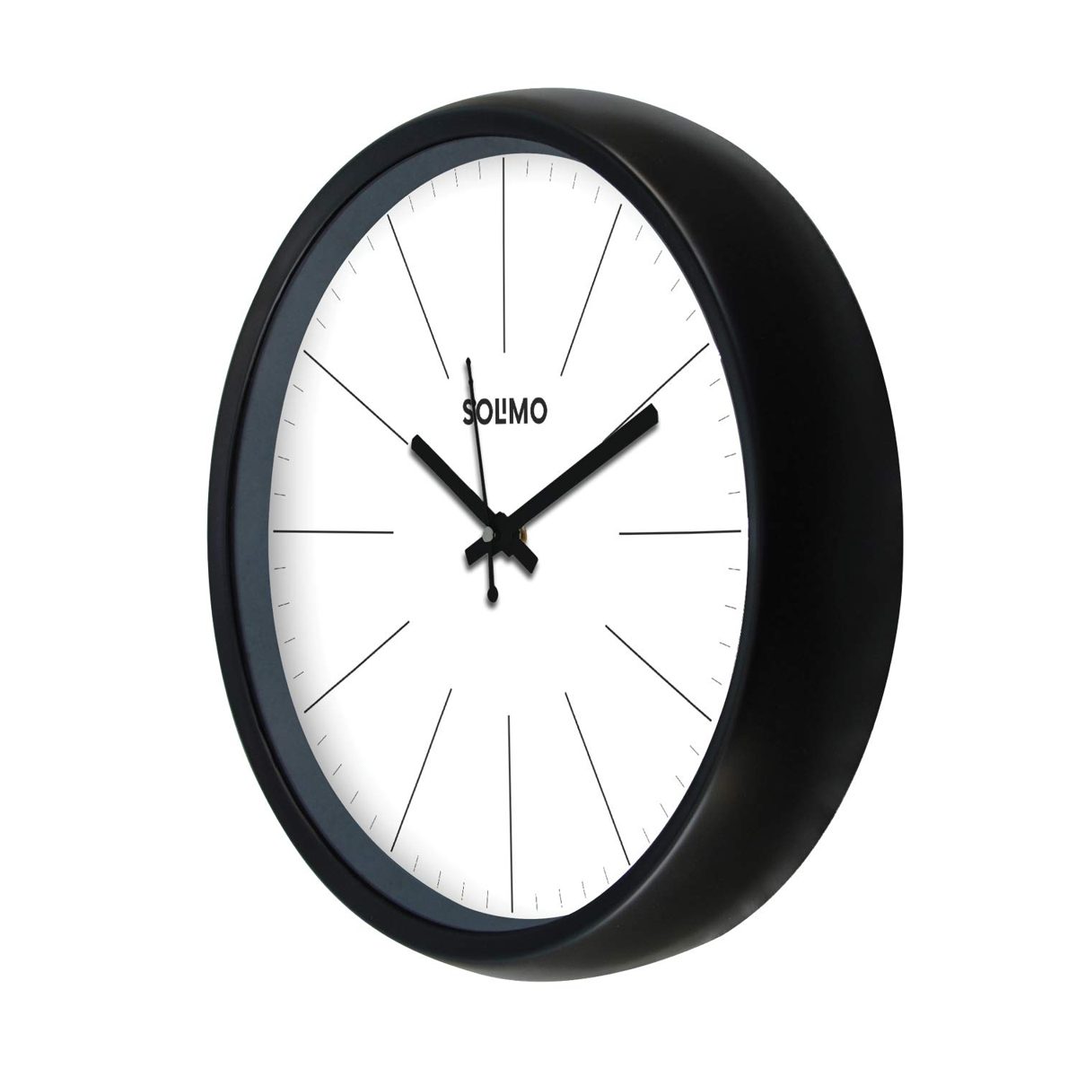 Amazon Brand - Solimo 12-inch Wall Clock - Opulent White (Silent Movement)