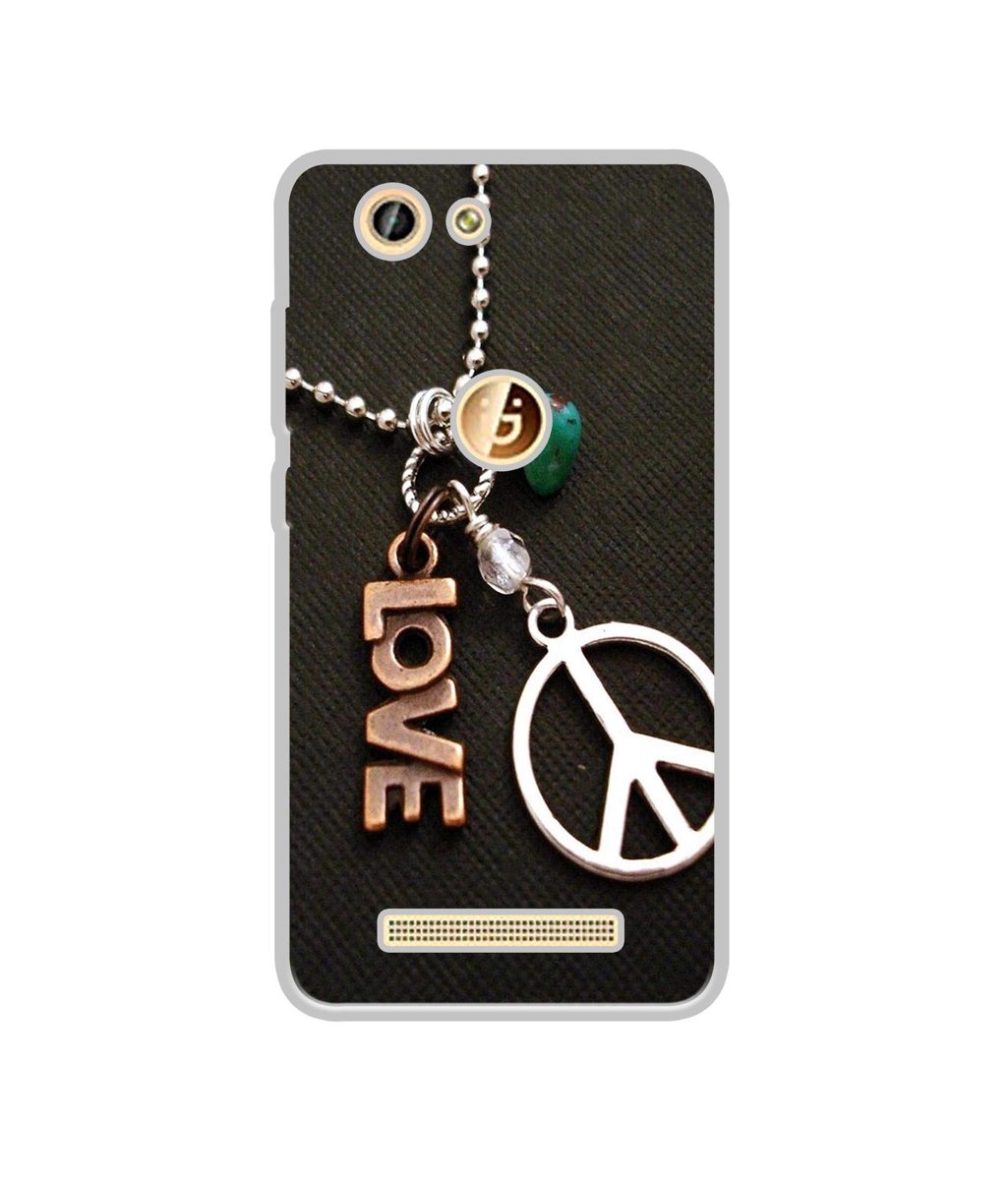 Amazon Brand - Solimo Designer Love and Peace UV Printed Soft Back Case Mobile Cover for Gionee F103 Pro