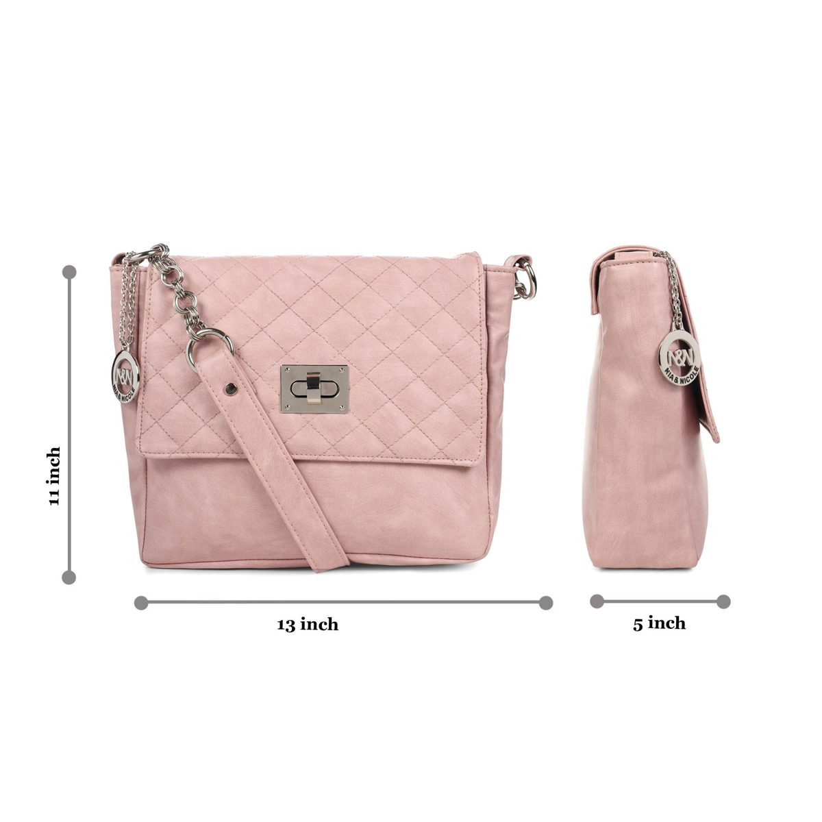 Nia & Nicole Women's Sling Bag (Baby Pink)