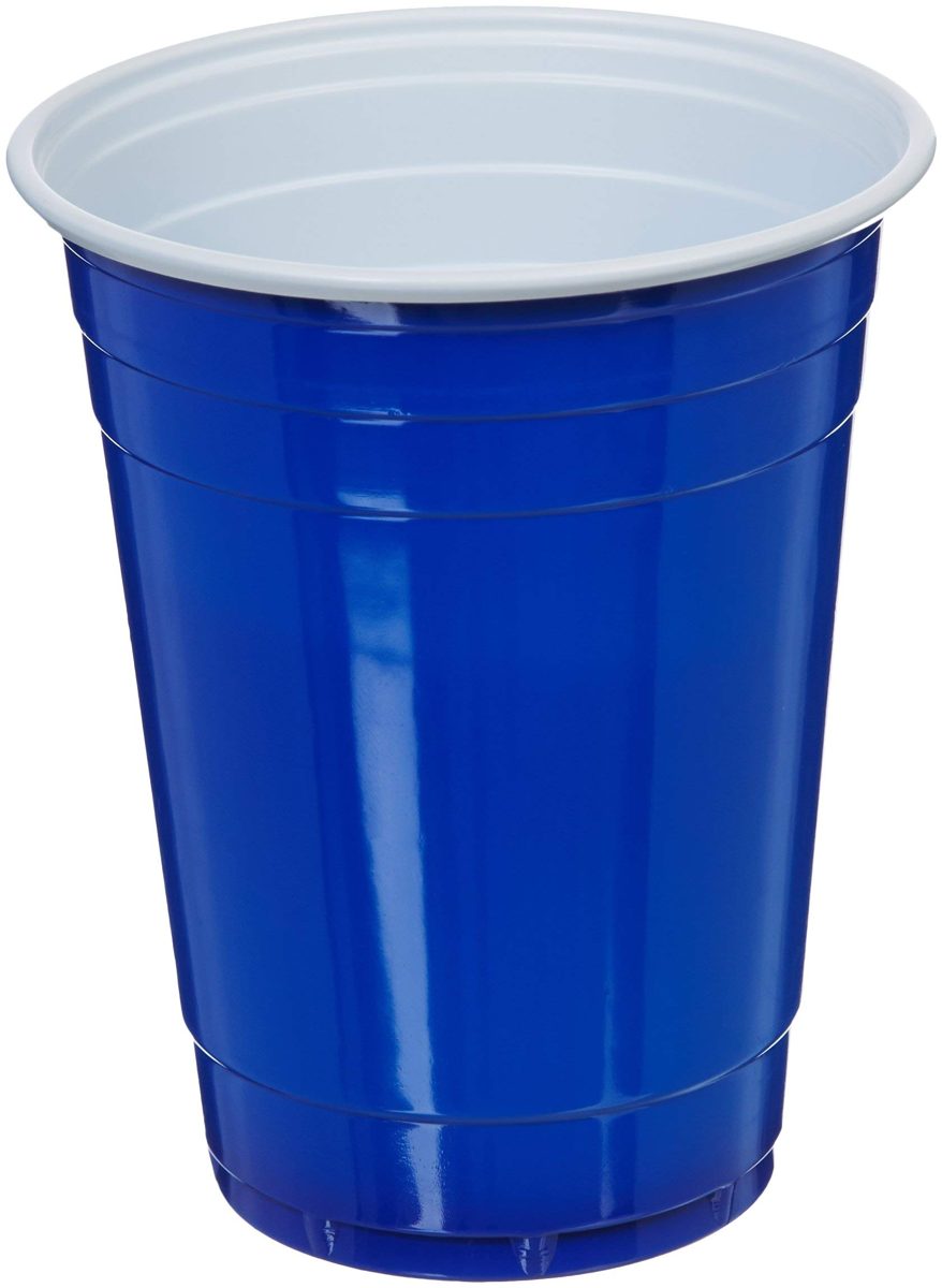 AmazonBasics 16oz Disposable Plastic Cups - 240-Pack, Red (Renewed)
