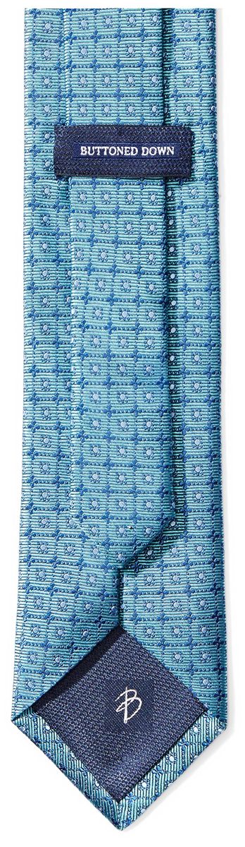 Buttoned Down Classic Silk 3" Necktie Teal Windowpane, Regular