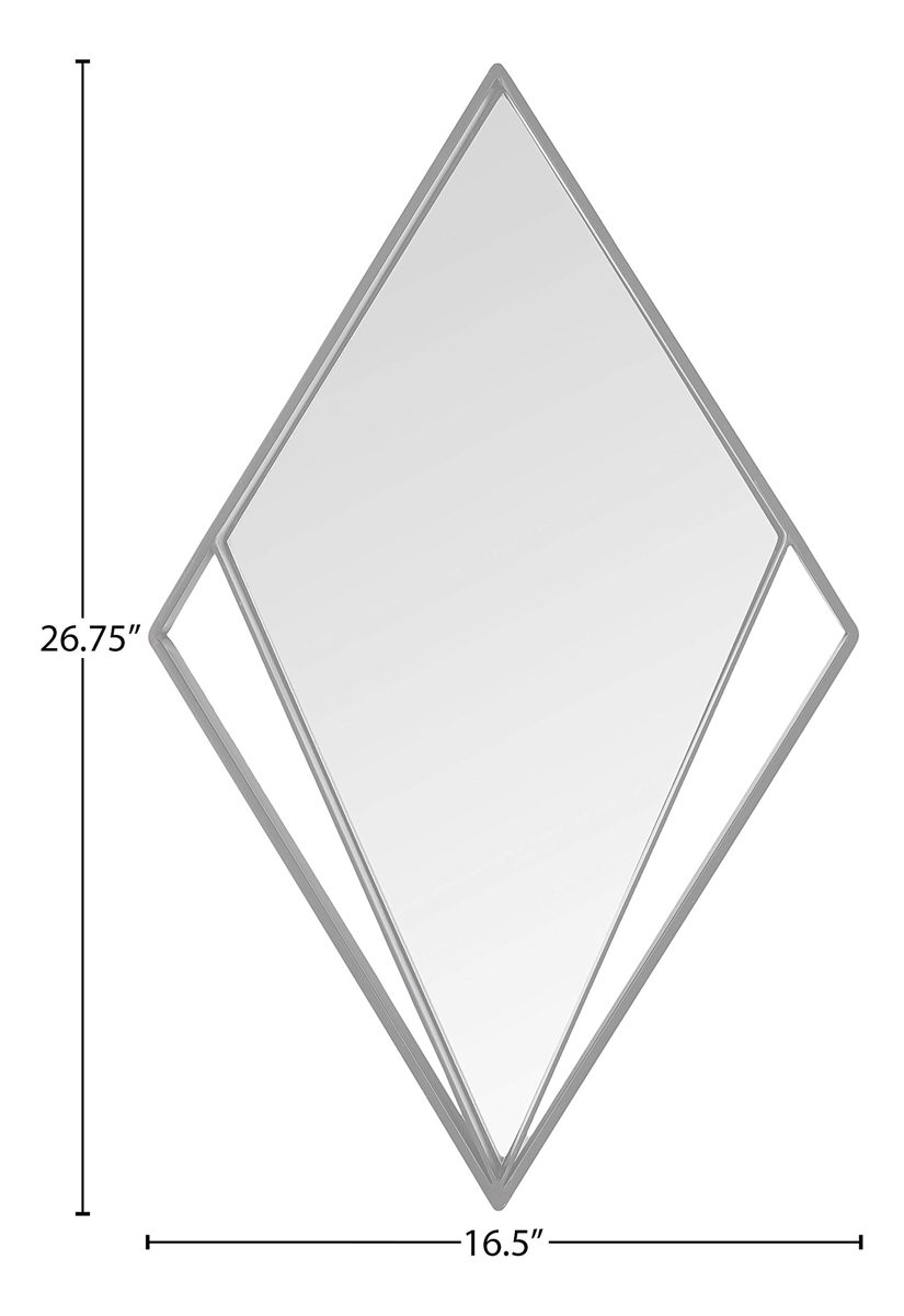 Amazon Brand - Rivet Modern Rhombus Cutout Hanging Mirror, 26.75"H, Black