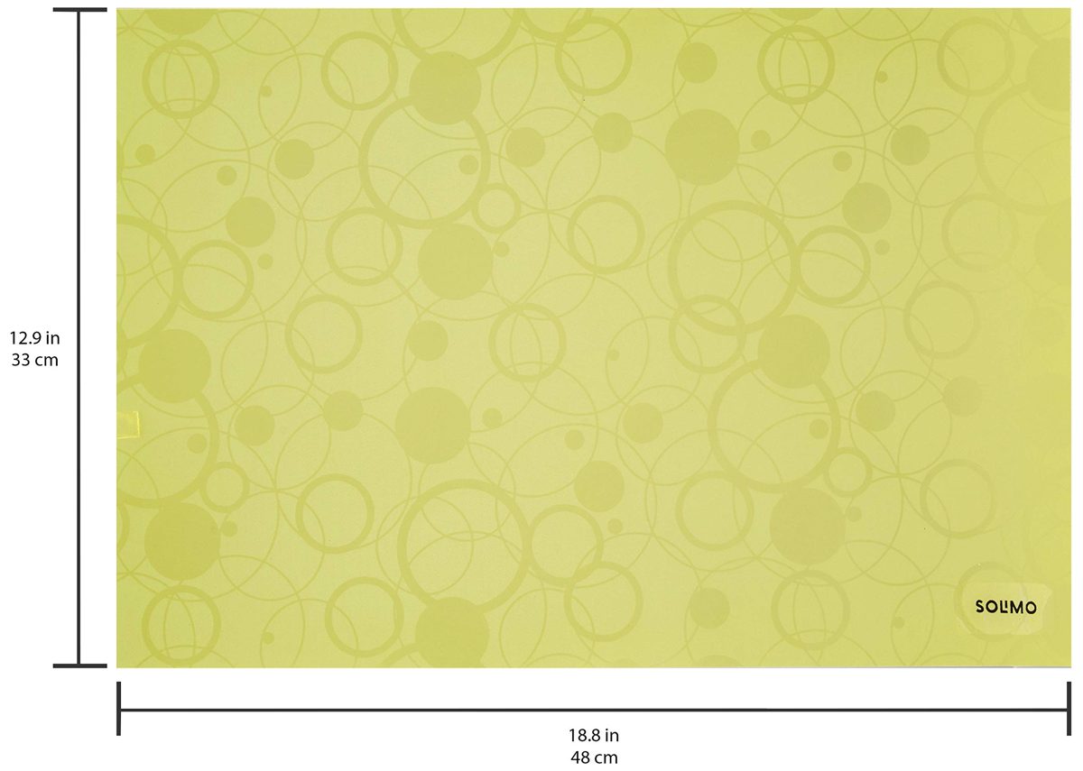 Amazon Brand - Solimo PVC Fridge Multipurpose Mat, Circles, Set of 6, Yellow