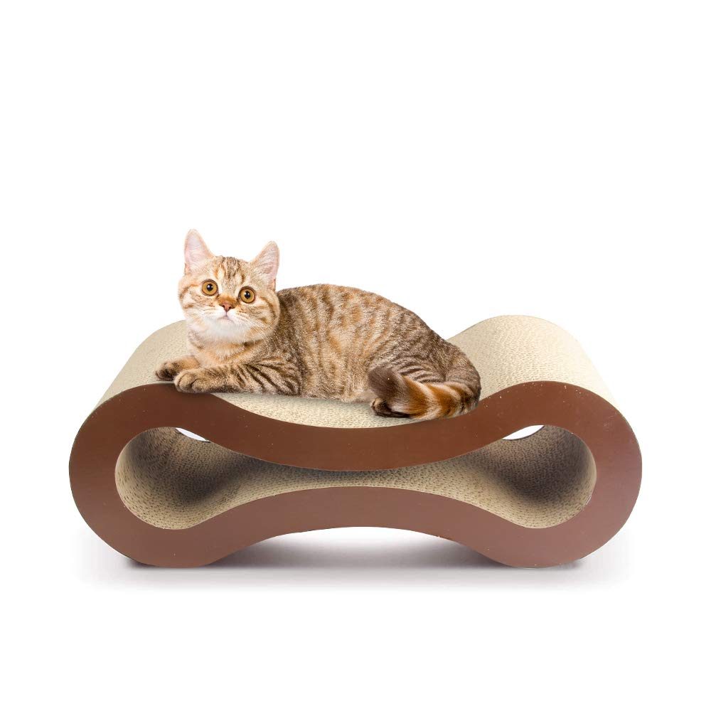 UMI Cat Scratcher Lounge Kitten Scratching Cardboard Sofa Pad, Double Side steady small Animal Pet Resting Construction, Small