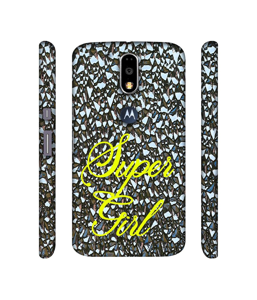 Amazon Brand - Solimo Designer Super Girl On Foil 3D Printed Hard Back Case Mobile Cover for Motorola Moto G4 Plus (with Logo Cut)