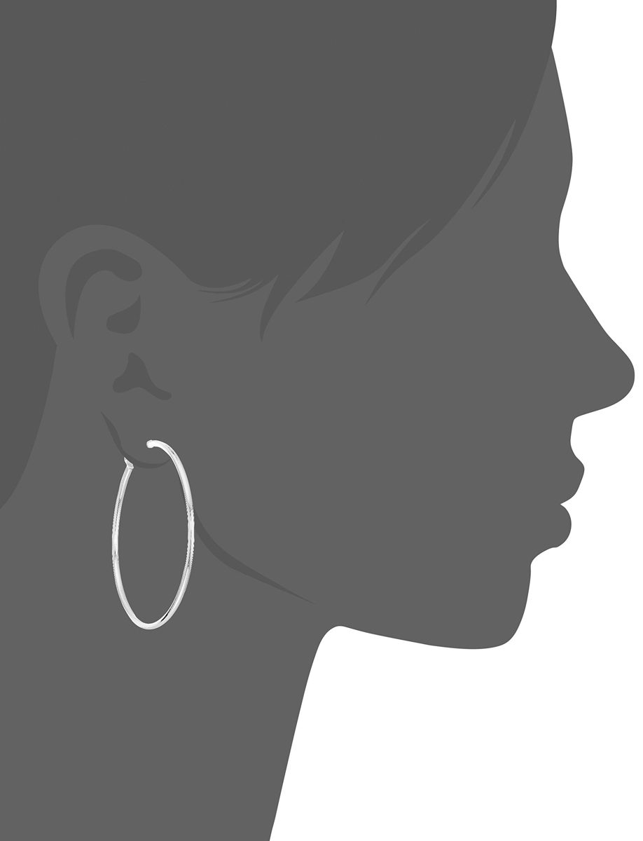 Sterling Silver Lightweight Paddle Back Hoop Earrings