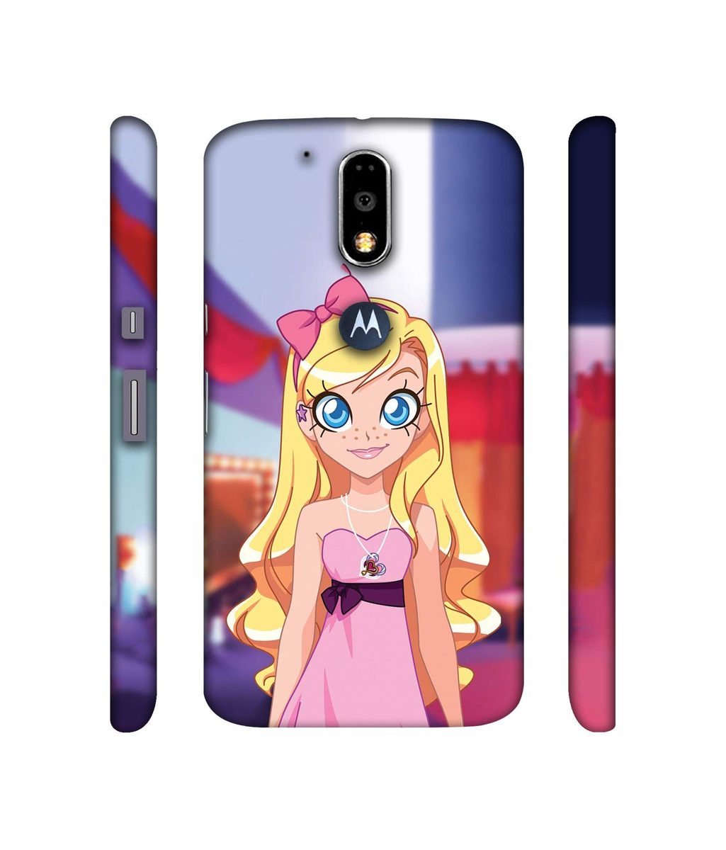 Amazon Brand - Solimo Designer Small Princess Vector 3D Printed Hard Back Case Mobile Cover for Motorola Moto G4 Plus (with Logo Cut)