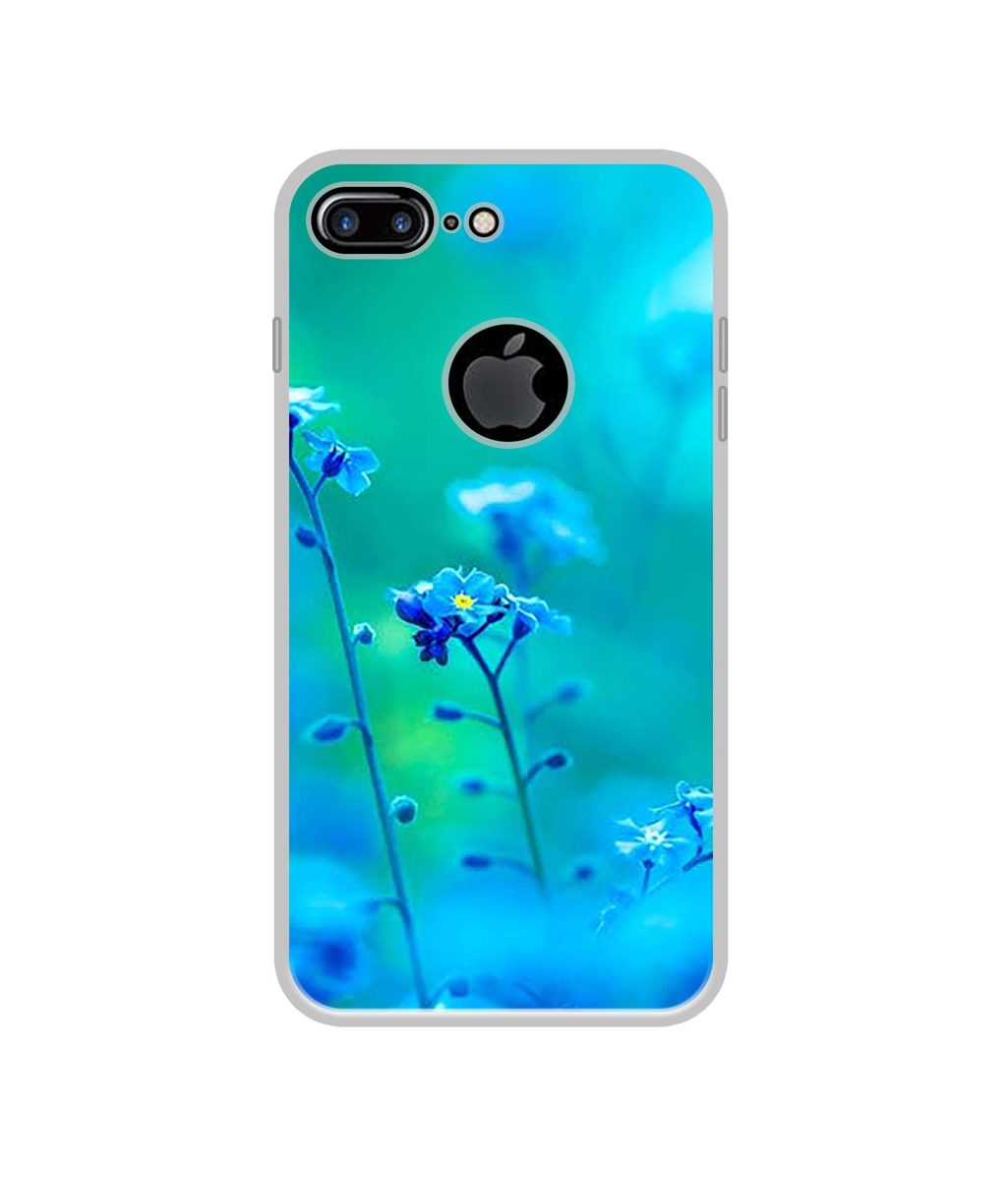 Amazon Brand - Solimo Designer Blue Flower UV Printed Soft Back Case Mobile Cover for Apple iPhone 7 Plus (Logo Cut)