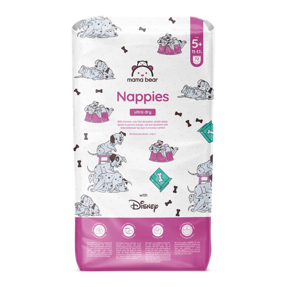Mama Bear Disney - 144 Ultra Dry Nappies - Size 5+ (11-17 kg)