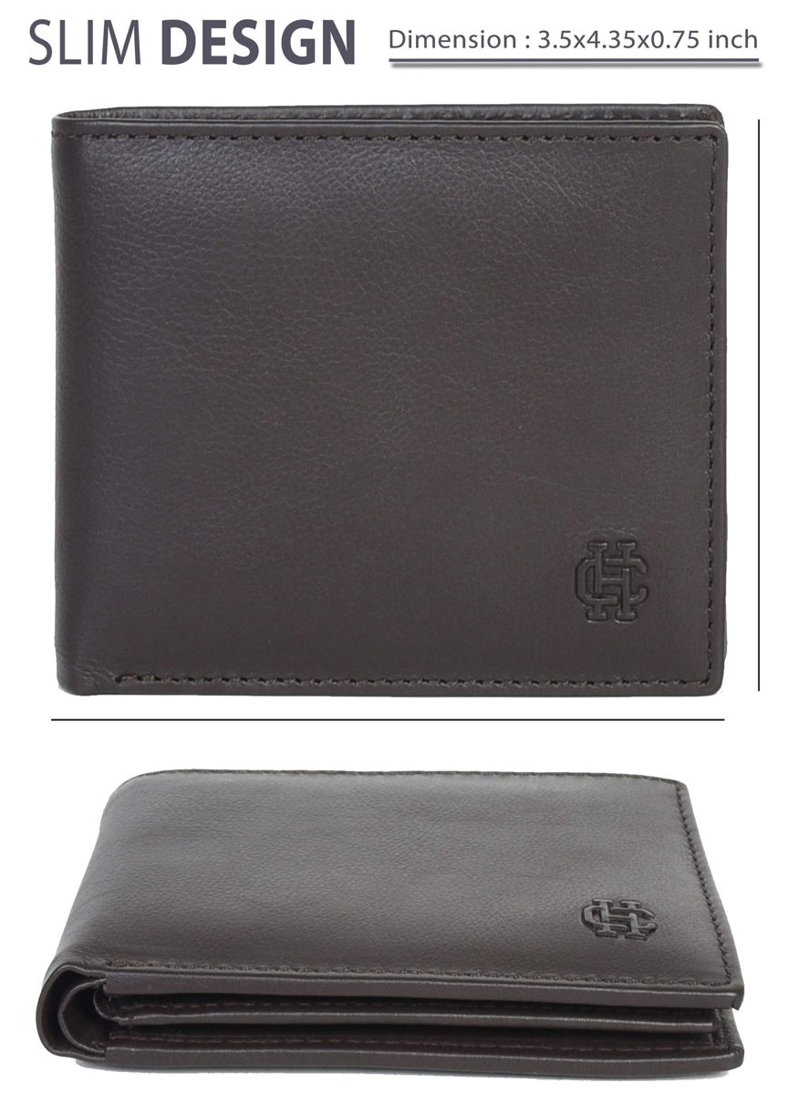 Clifton Heritage Leather Bifold Wallets for Men - Slim RFID Blocking Compact Design Travel Smart Wallet (Brown Nappa)