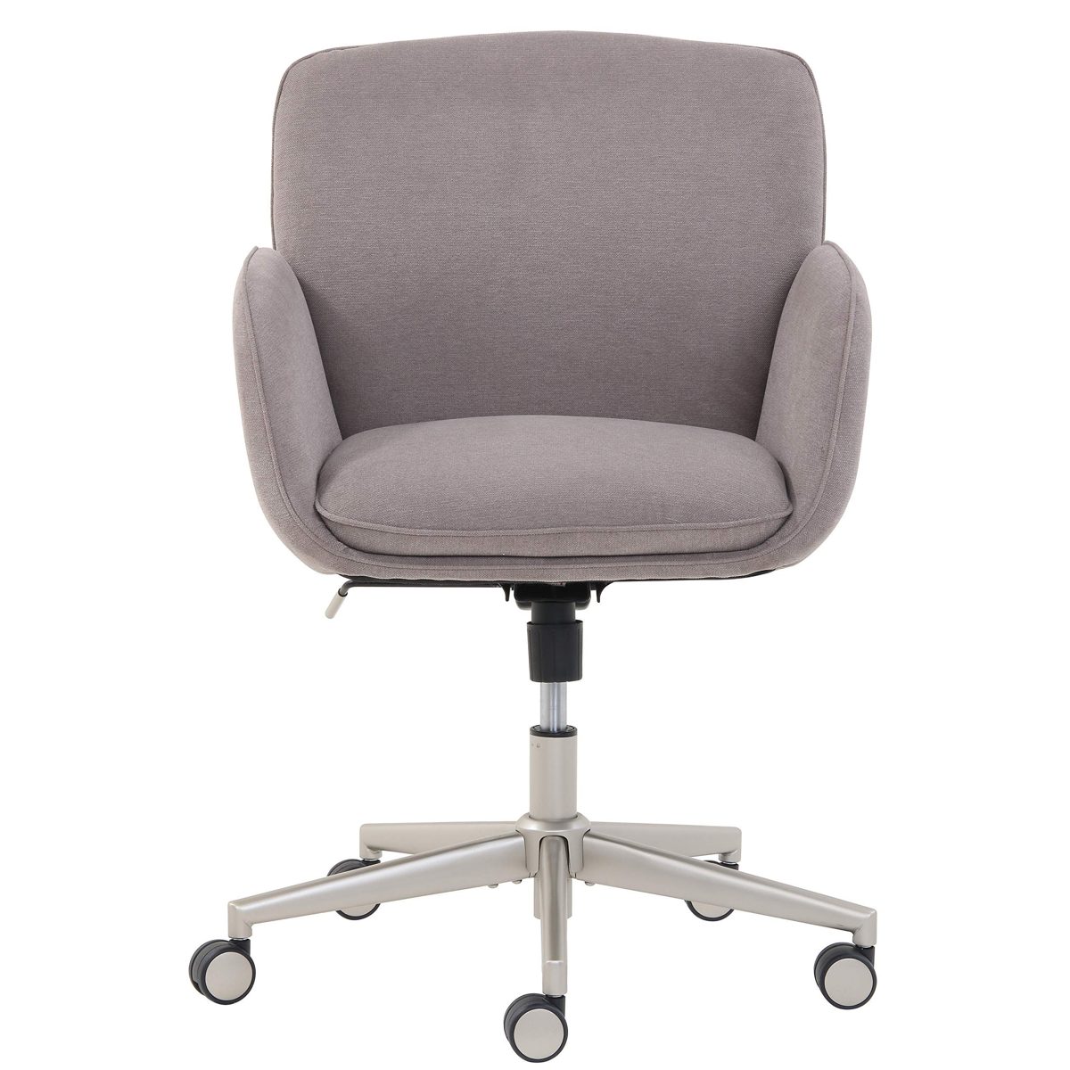 Amazon Brand – Rivet Modern Upholstered Swivel Home Office Task Chair, 25.5"W, Ash Gray with Nickel Finish (Renewed)