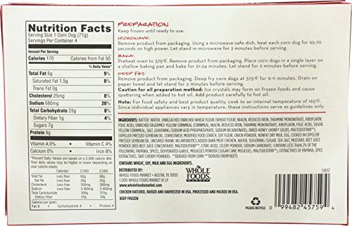 365 Everyday Value, Chicken Corn Dogs (4pk), 10 oz, (Frozen)
