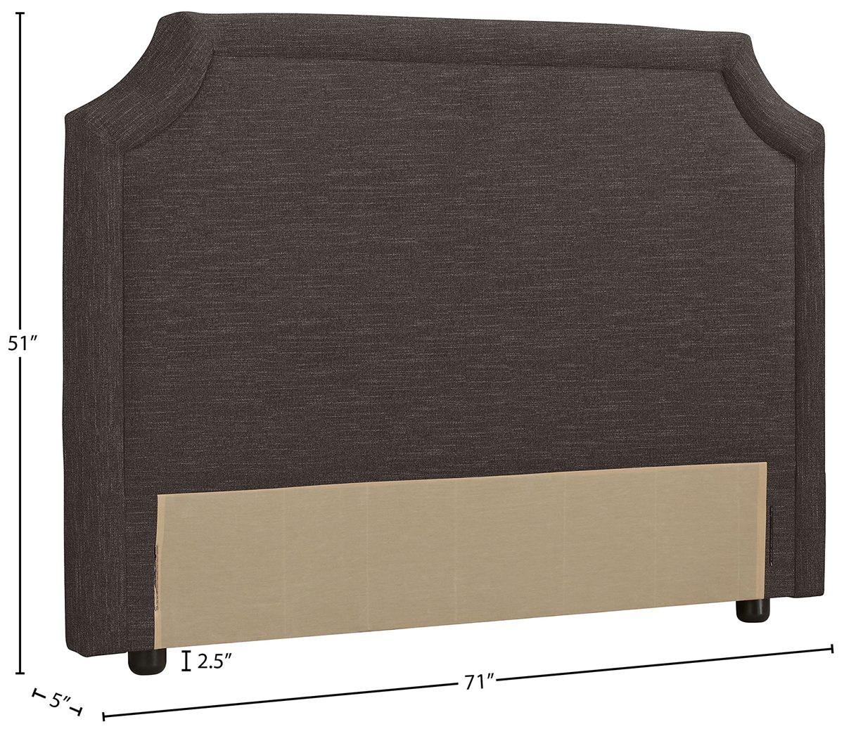 Amazon Brand – Stone & Beam Bridgewater Scalloped Queen Headboard, 71"W, Curious Charcoal