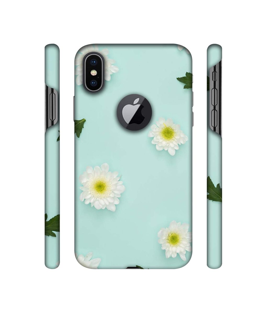 Amazon Brand - Solimo Designer Flower Texture 3D Printed Hard Back Case Mobile Cover for Apple iPhone X (Logo Cut)