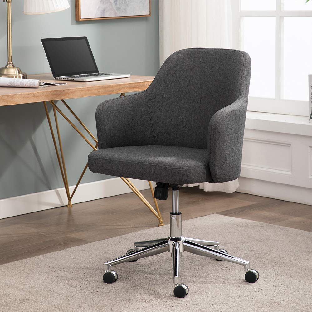 AmazonBasics Classic Adjustable Office Desk Chair - Twill Fabric, Charcoal (Renewed)