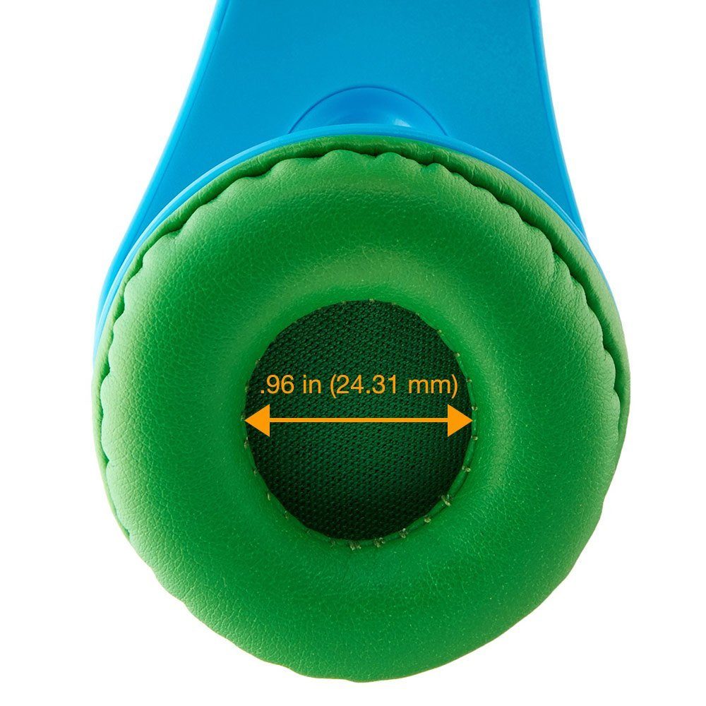 AmazonBasics Volume Limited On-Ear Headphones for Kids - Blue/Green
