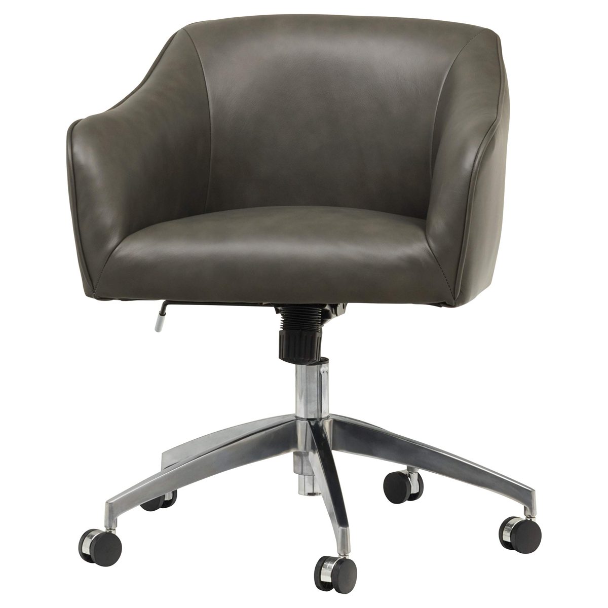 Rivet Modern Swivel Desk Chair 25.7”H, Adjustable Height, Gray