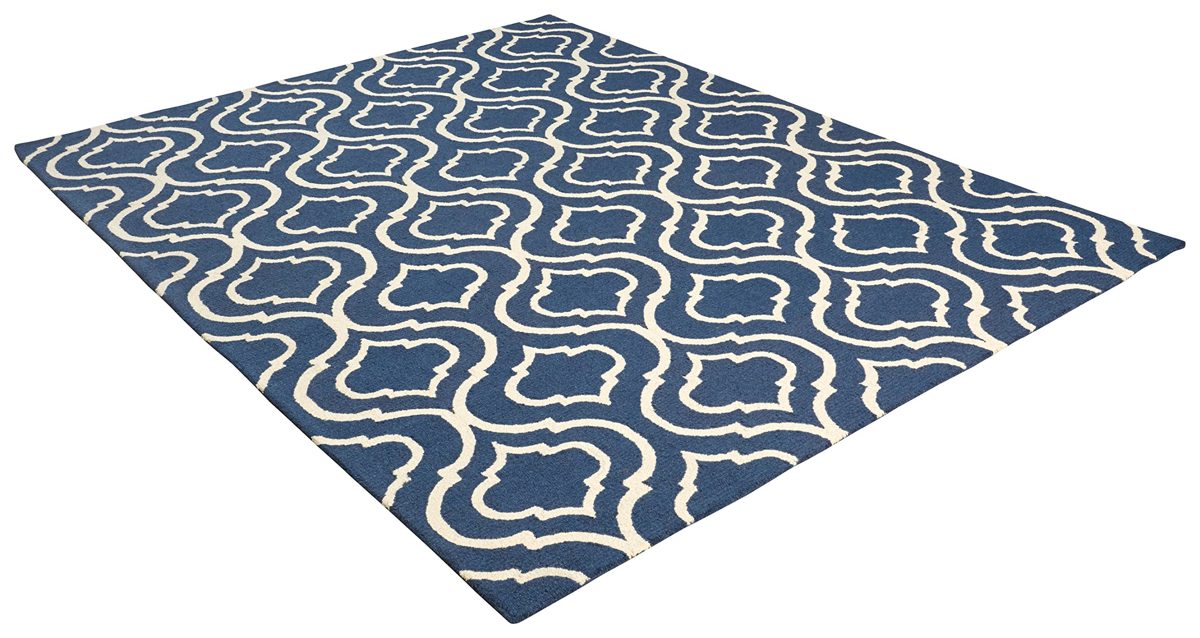 Amazon Brand – Stone & Beam Contemporary Hourglass Wool Area Rug, 8 x 11 Foot, Navy