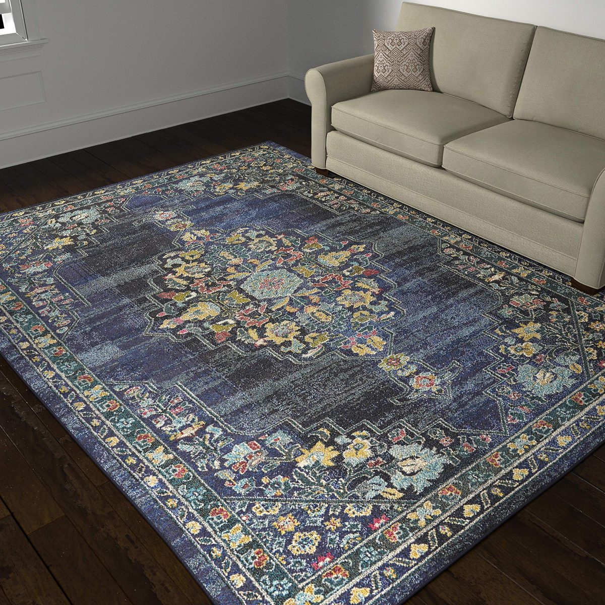 Stone & Beam Rug, 8'9" x 11'9", Blue, Navy, Multicolor
