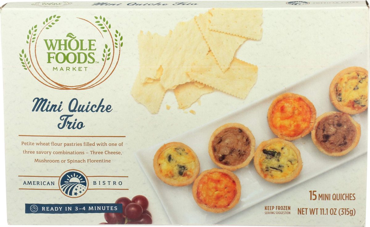 Whole Foods Market, Mini Quiche Trio, 15 ct, (Frozen)
