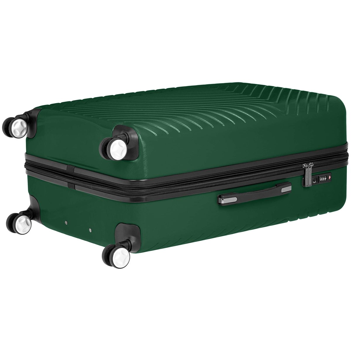 AmazonBasics Geometric Luggage Expandable Suitcase Spinner 28-Inch, Green