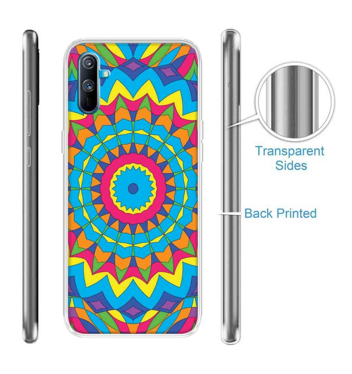 Amazon Brand - Solimo Designer Multicolor Artistic Circle Pattern Printed Soft Back Case Mobile Cover for Realme C3