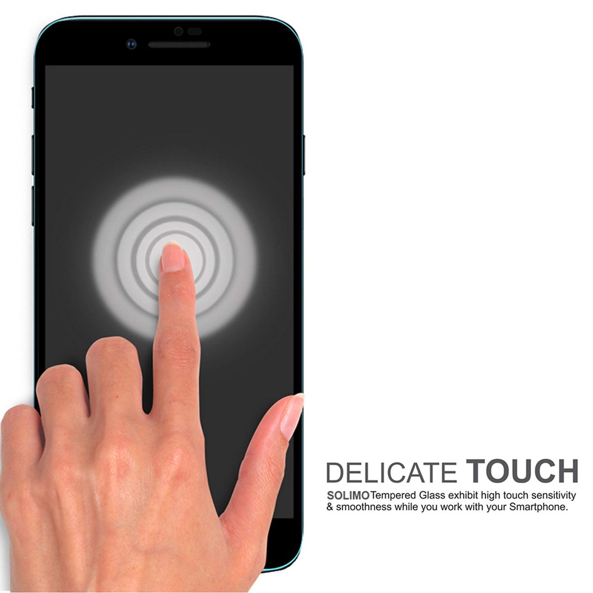 Amazon Brand - Solimo Full Body Tempered Glass for Apple iPhone 7 Plus / 8 Plus, with Installation kit
