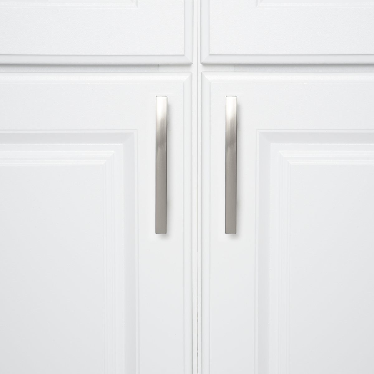 AmazonBasics Modern Curved Cabinet Handle, 5.25" Length (3" Hole Center), Satin Nickel, 10 Pack