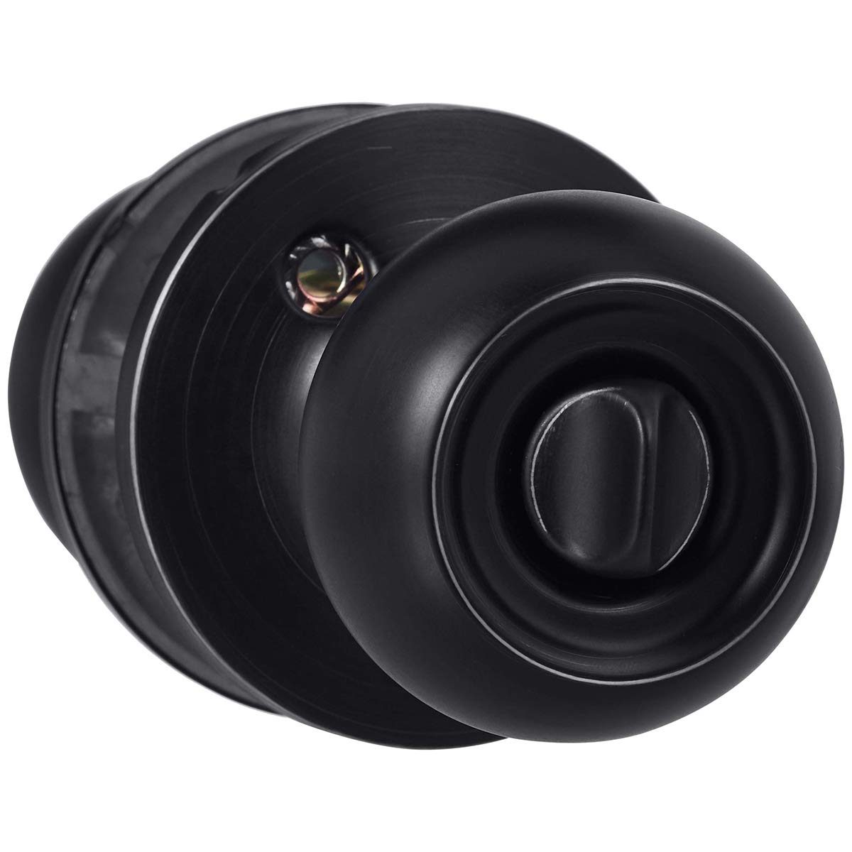 AmazonBasics Bedroom/Bathroom Door Knob With Lock, Coastal, Matte Black